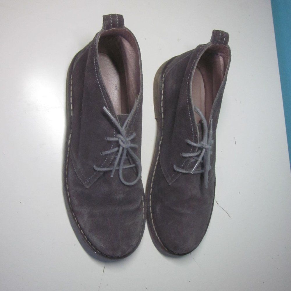 Eric Michael Gray Suede Lace Up Booties Size 37 / 6.5